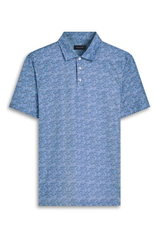 Shop Bugatchi Victor Ooohcotton® Leaf Print Polo In Air Blue