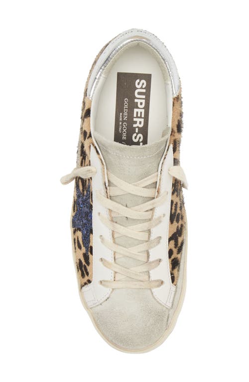 Shop Golden Goose Super-star Private Edition Genuine Calf Hair Sneaker In Leopard/blue