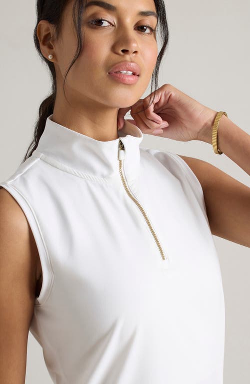 Shop Rhone Course To Court Sleeveless Half Zip Top In Snow White