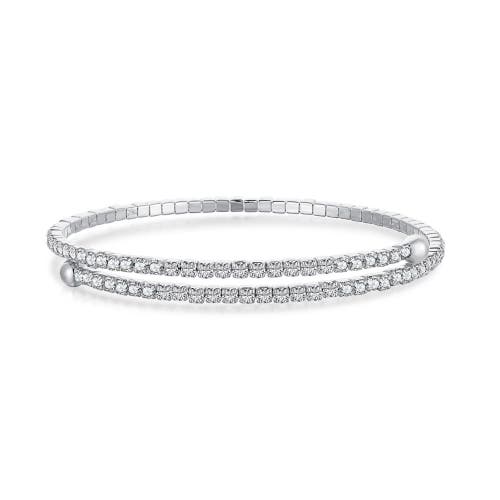 Donatello Gian Wrap Around Tennis Bracelet In Silver