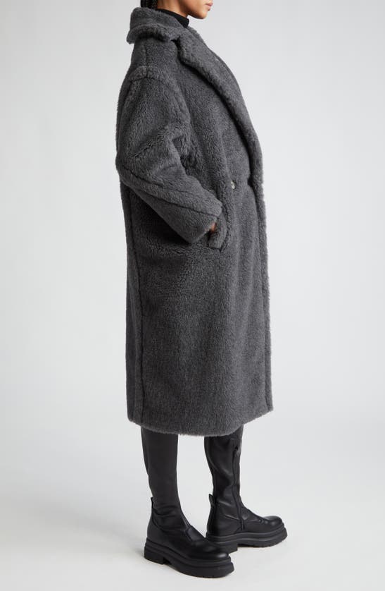 Shop Max Mara Teddy Bear Icon Coat In Grey