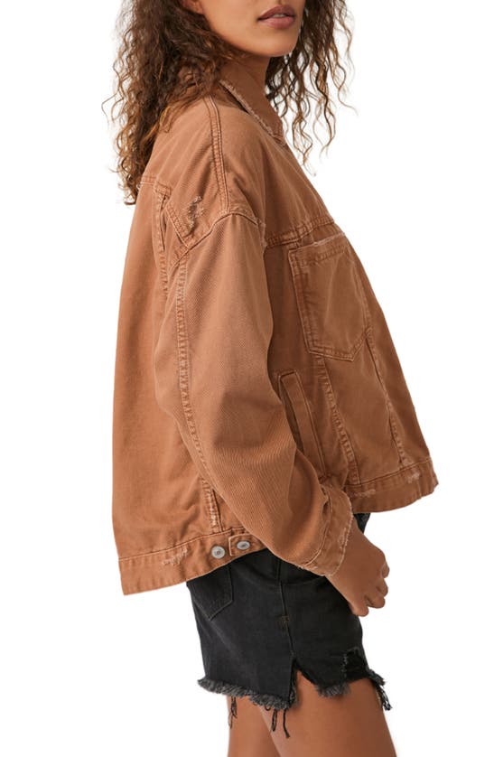 Free People Opal Swing Denim Jacket In Golden Nugget ModeSens