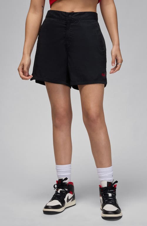 Shop Jordan Woven Shorts In Black/gym Red