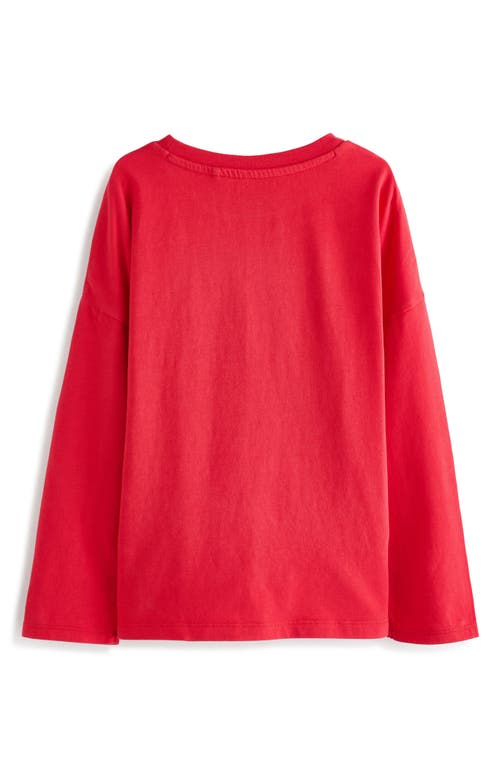 Shop Next Kids' Sequin Heart Long Sleeve Cotton Graphic T-shirt In Red