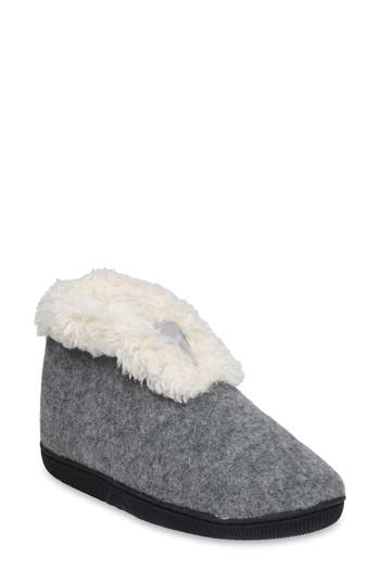 Gaahuu Faux Wool & Faux Shearling Slipper In Sweatshirt Grey