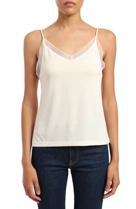 SilRiver Silk Women's Camisole Deep V-Neck Tank Tops Lace Cami Tops for  Women Undershirts, White, Small : : Clothing, Shoes & Accessories