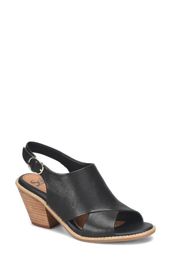 Shop Söfft Mandy Block Heel Leather Sandal In Black