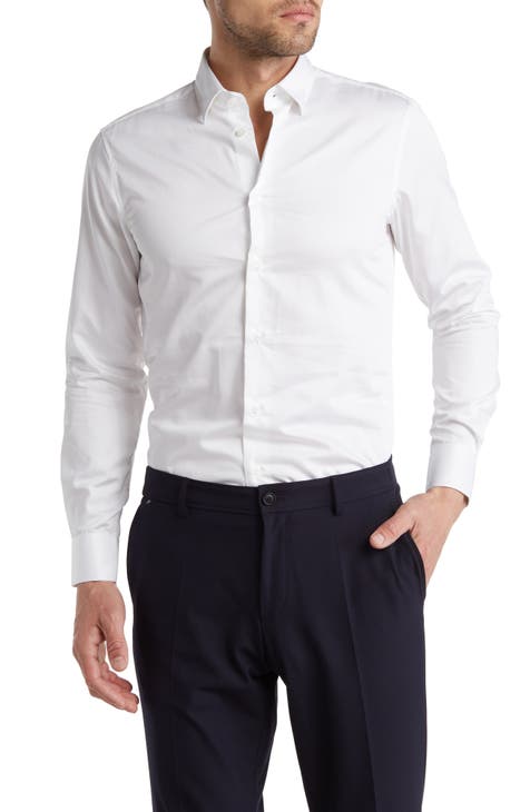 Men's White Slim Fit Dress Shirts
