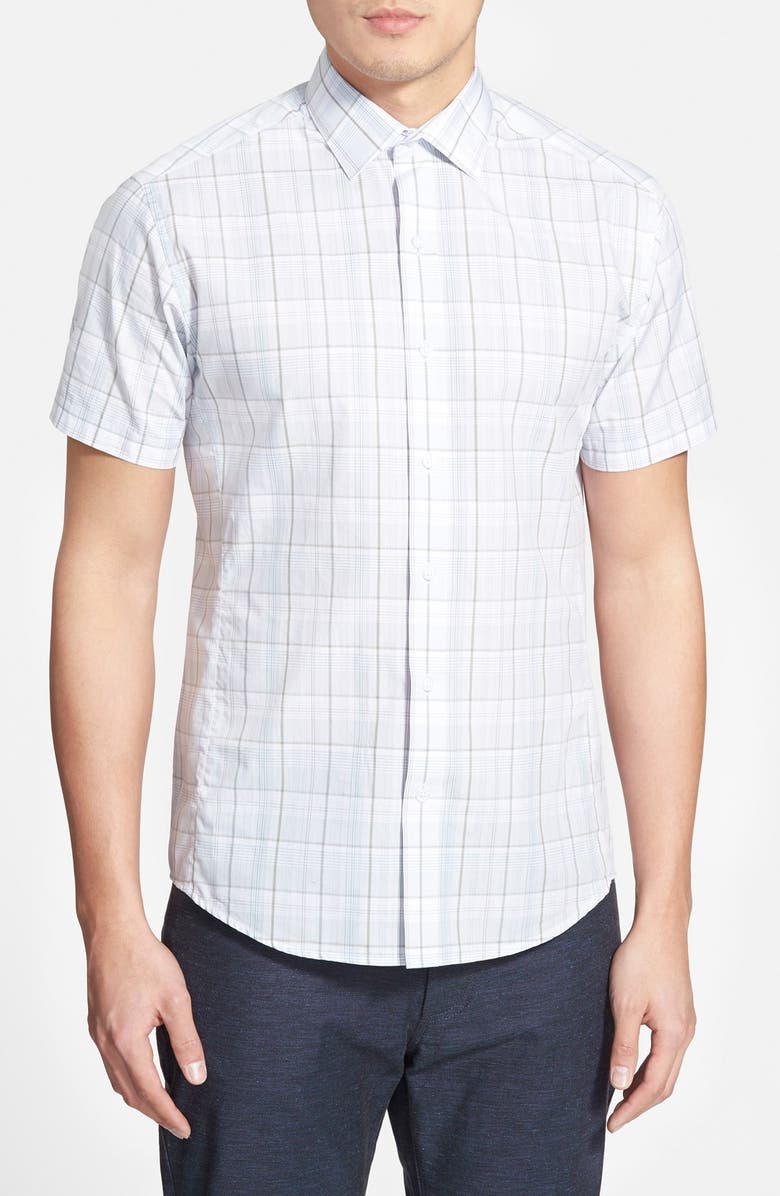 Vince Camuto Slim Fit Short Sleeve Check Sport Shirt | Nordstrom