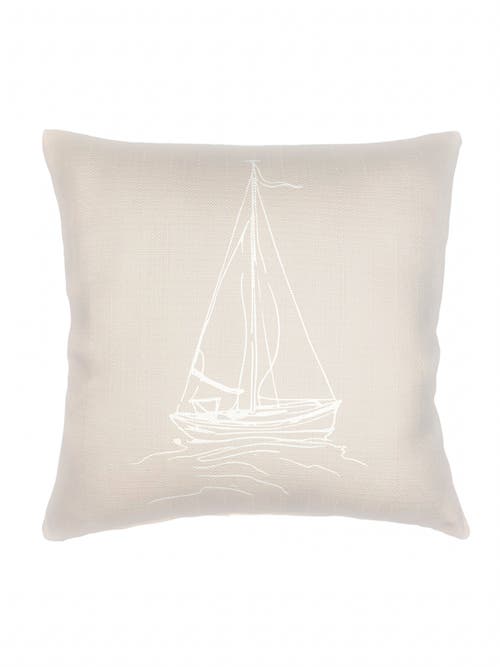 Anaya Sailing Linen Pillow With Down Insert In Beige
