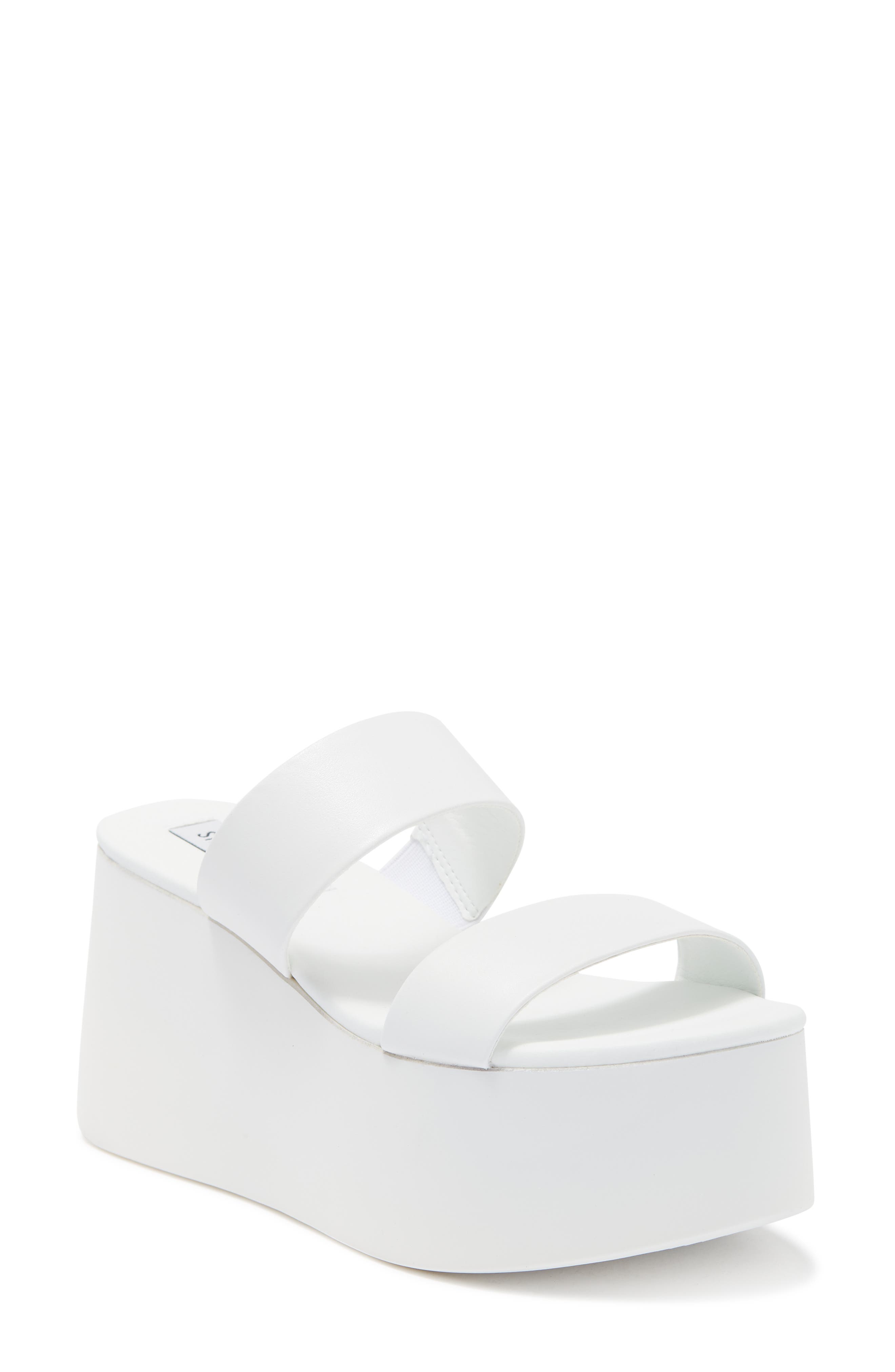 white foam platform sandals