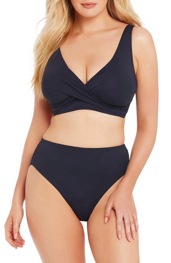 Sea Level Cross Front Bra Swim Top In Night Sky