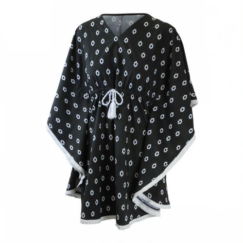 Shop Uv Skinz Kaftan Cover-up In Black Boho Dot