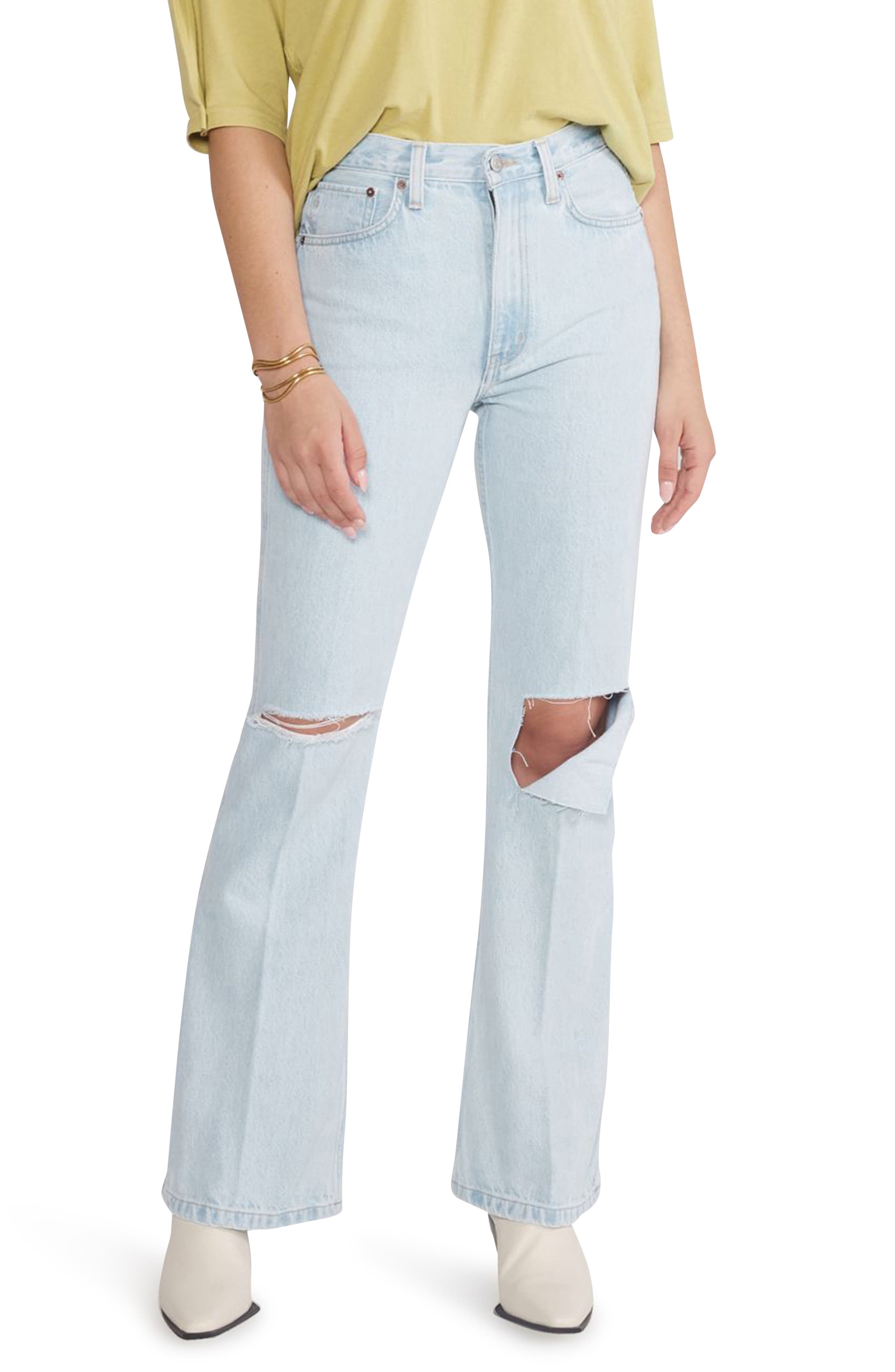 ÉTICA Sasha High Waist Organic Cotton Flare Jeans | Nordstrom