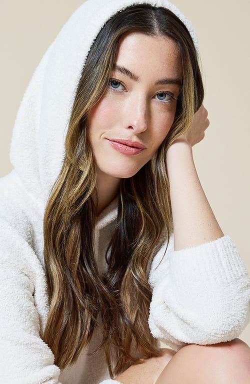 Shop Softies Solid Marshmallow Hoodie Short Set In Almond