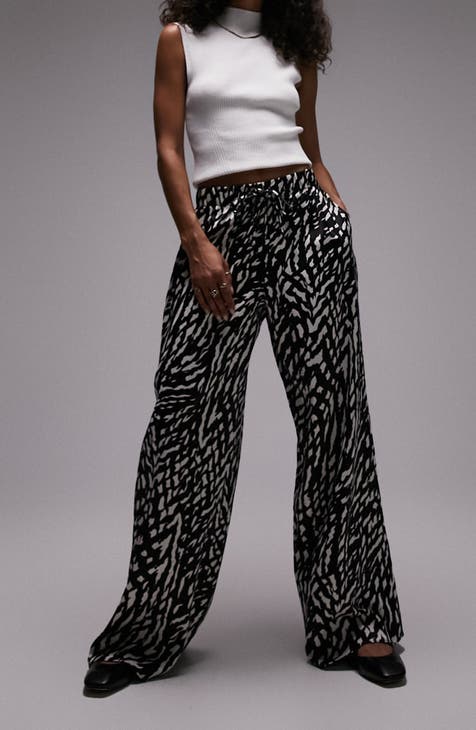 Textured printed trousers - Women