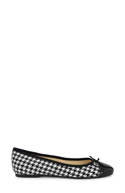 Shop Nine West Prosep 2 Cap Toe Ballet Flat In Black/white