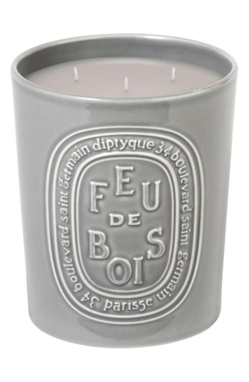 Diptyque Feu de Bois (Fire Wood) Large Scented Candle in Grey Vessel