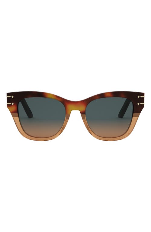 Dior 'signature B4i 52mm Butterfly Sunglasses In Red Havana/gradient Brown
