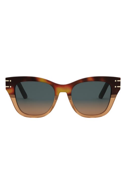Dior 'signature B4i 52mm Butterfly Sunglasses In Red Havana/gradient Brown