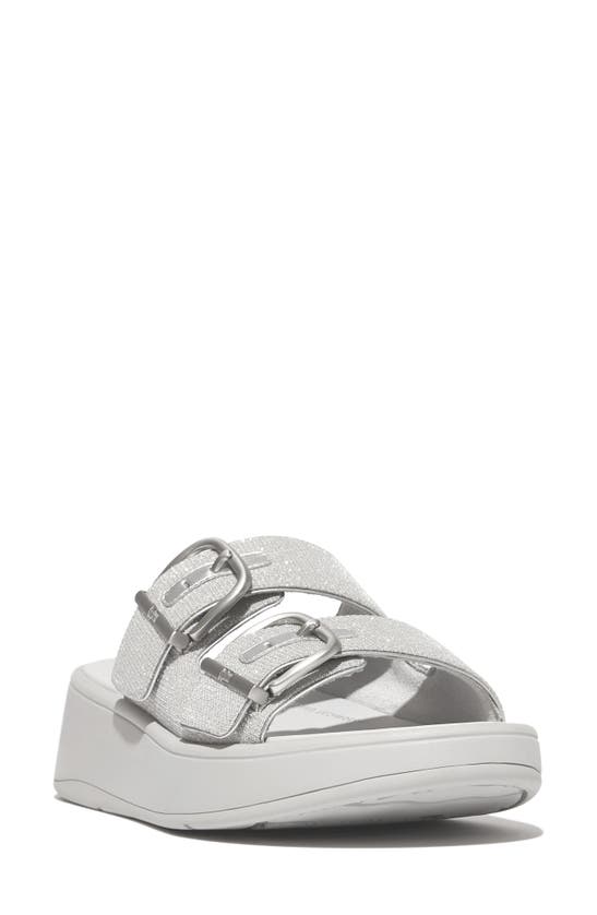 Shop Fitflop F-mode Shimmer Buckle Sandal In Silver
