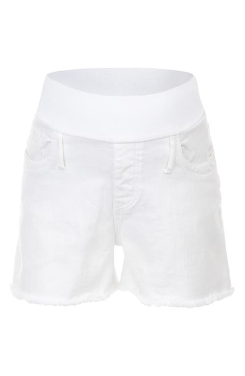 Pietro Brunelli Distressed Maternity Denim Shorts In White