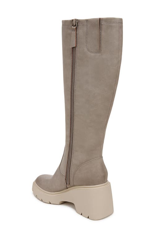 Soul Naturalizer Cache Knee High Lug Sole Platform Boots In Dove Grey Faux Leather