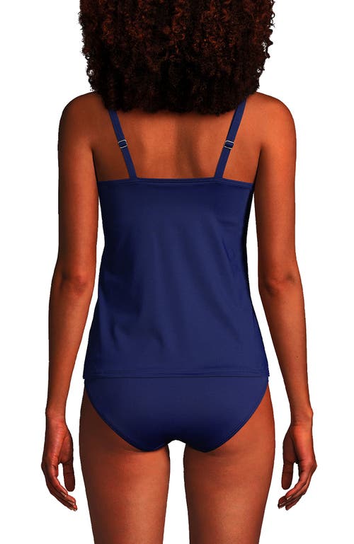 Shop Lands' End Square Neck Underwire Tankini Top Swimsuit Adjustable Straps In Deep Sea Navy