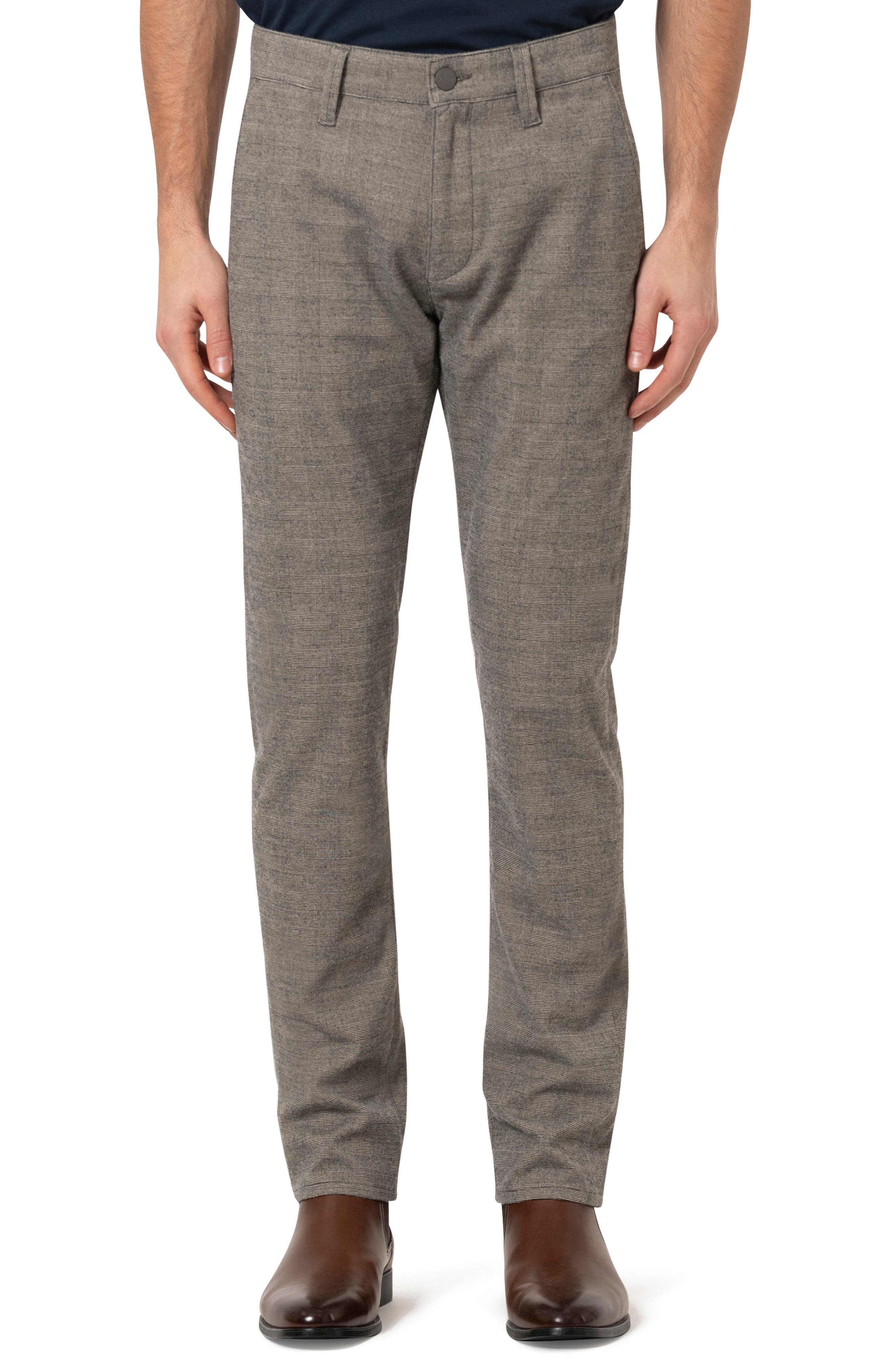 34 Heritage Verona Straight Leg Chino Pants in Taupe Elite Check 