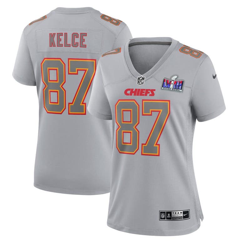 Shop Nike Travis Kelce Gray Kansas City Chiefs Super Bowl Lviii Atmosphere Fashion Game Jersey
