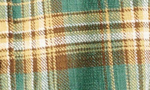 Lucky Brand Plaid Big Slub Twill Button-up Shirt In Natural Green Multi