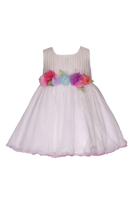 Iris & Ivy Babies' Bouquet Waist Fit & Flare Dress In White
