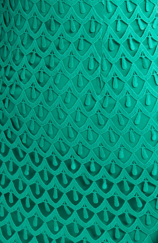 Shop Saylor Aleksandra Macramé Cocktail Midi Dress In Emerald