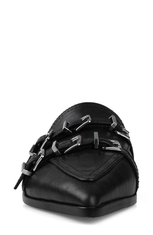 Zigi Roussih Pointed Toe Mule In Black Leather