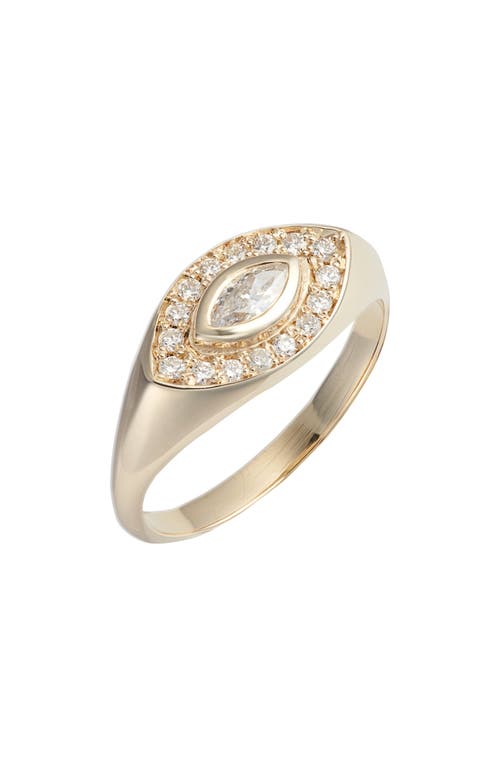 Zoë Chicco Marquis Diamond Signet Ring In Gold/diamond