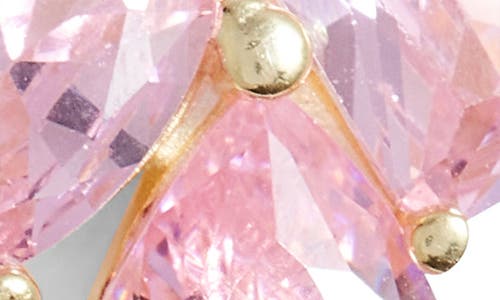 Shymi Multi Shape Cubic Zirconia Stud Earrings In Gold/pink
