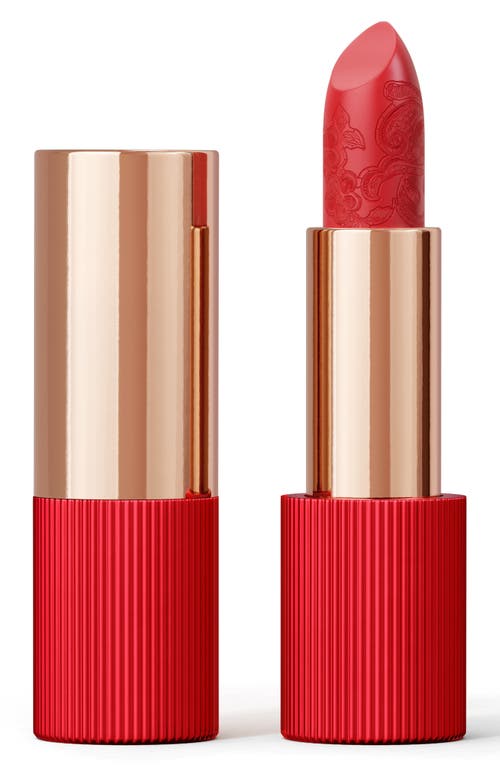 Refillable Matte Silk Lipstick in Coral Red