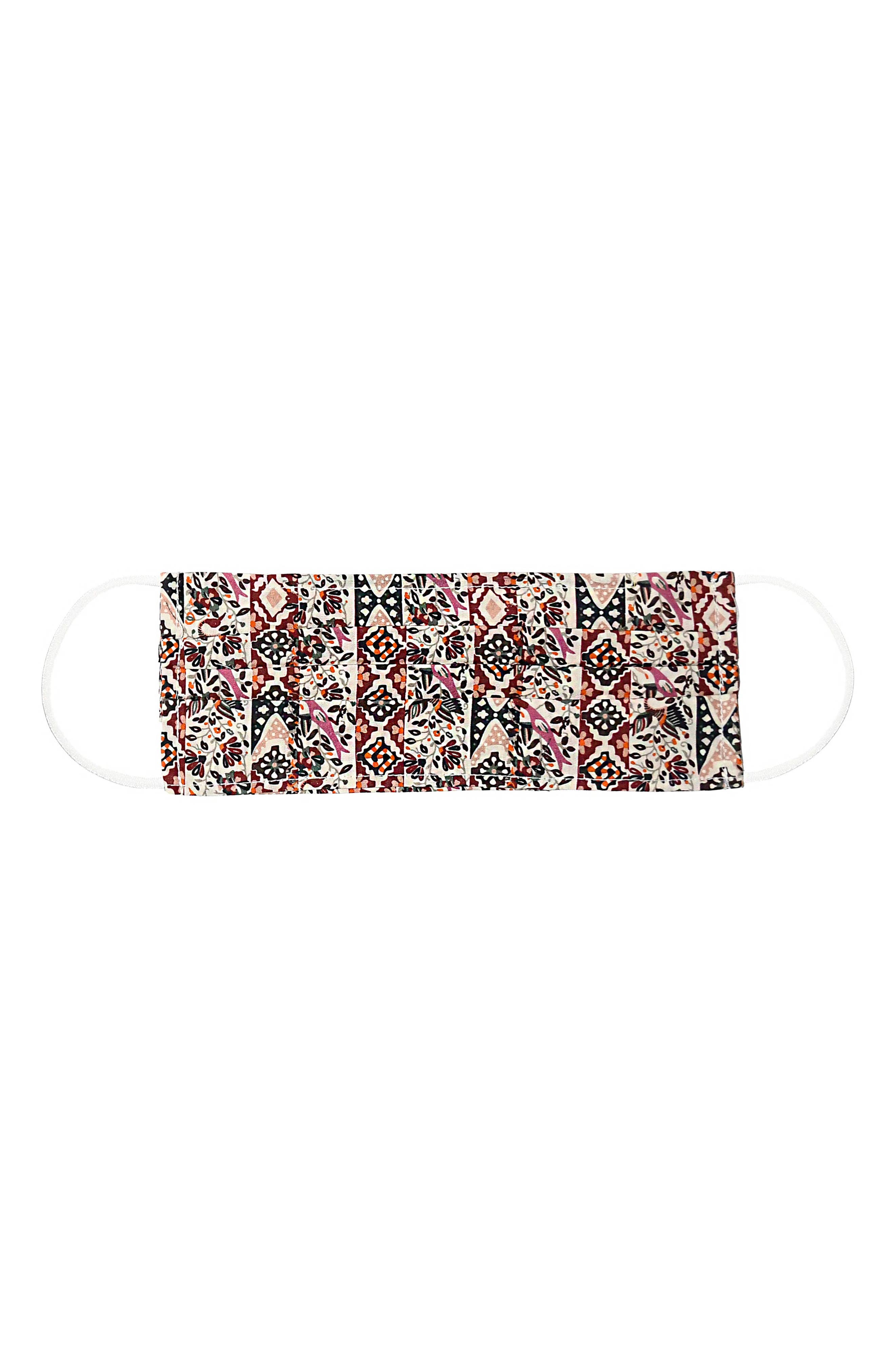 Nicole Miller Adult Partridge Pleated Cotton Face Mask In Multicolor