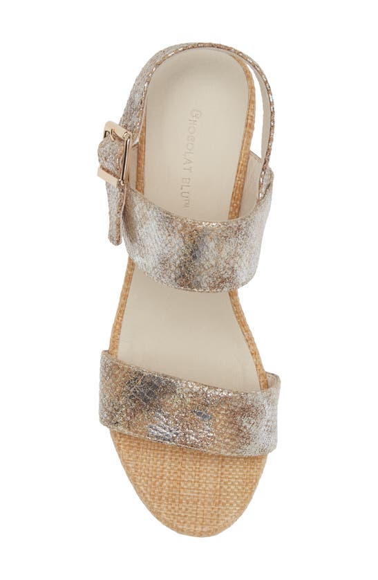 Chocolat Blu Grettel Platform Sandal In Tan Embossed Snake