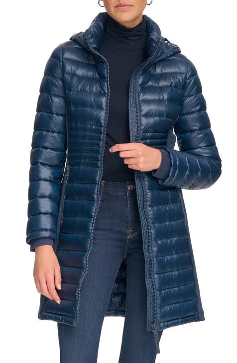 Calvin Klein Quilted Nylon Twill Monogram Logo Puffer Jacket in