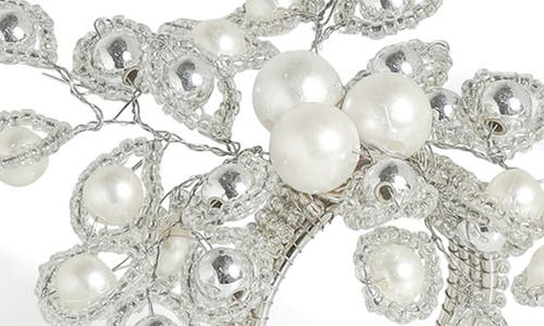Tiramisu Belle Faux Pearl Set Of 4 Napkin Rings In Silver