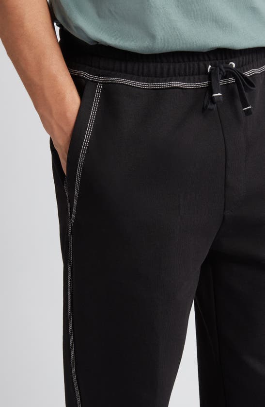 Shop Hugo Boss Hugo Dirabelo Embroidered Logo Drawstring Pants In Black