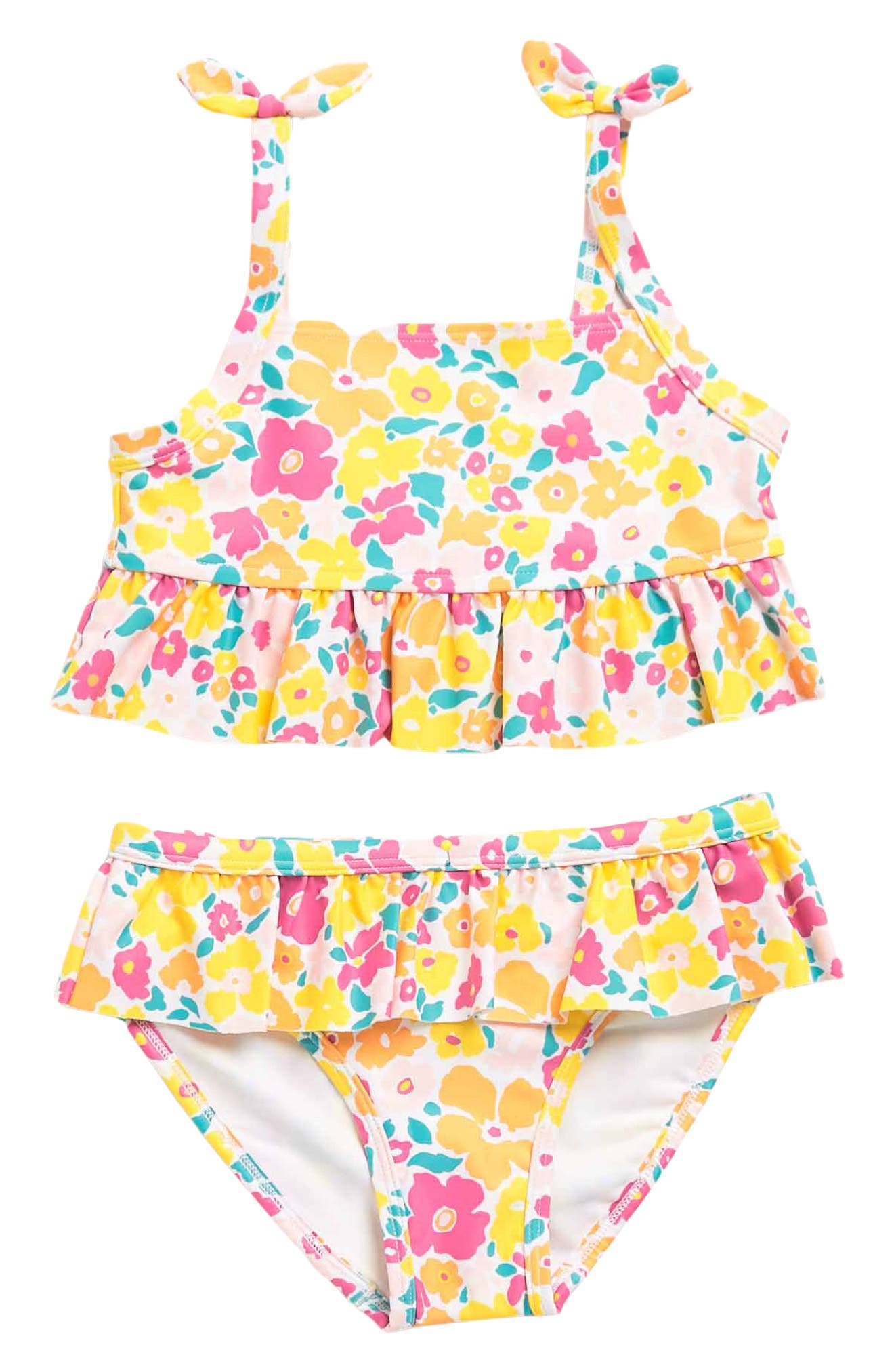 Limited Too Girls Toddler Printed Two Piece Swimsuit with Ruffle Trim