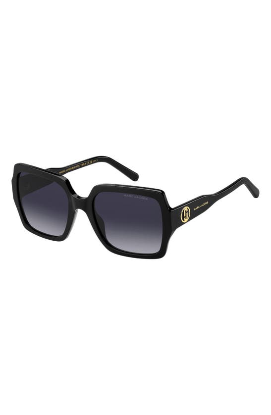 Shop Marc Jacobs 55mm Gradient Square Sunglasses In Black/ Grey Shaded