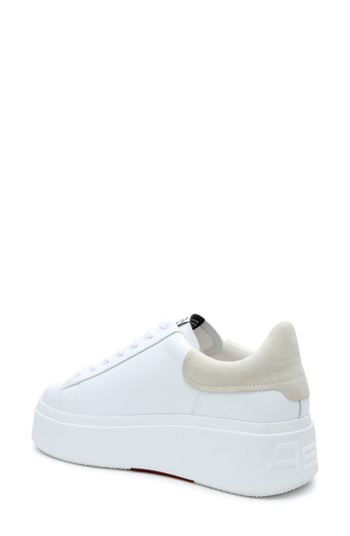 Shop Ash Moby Platform Sneaker In White/eggnog