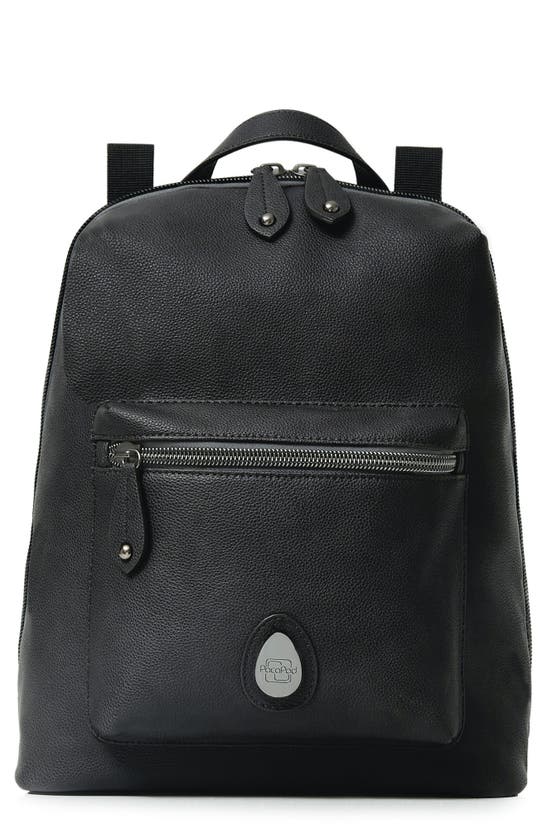 Pacapod Babies' Hartland Faux Leather Convertible Diaper Backpack In Black