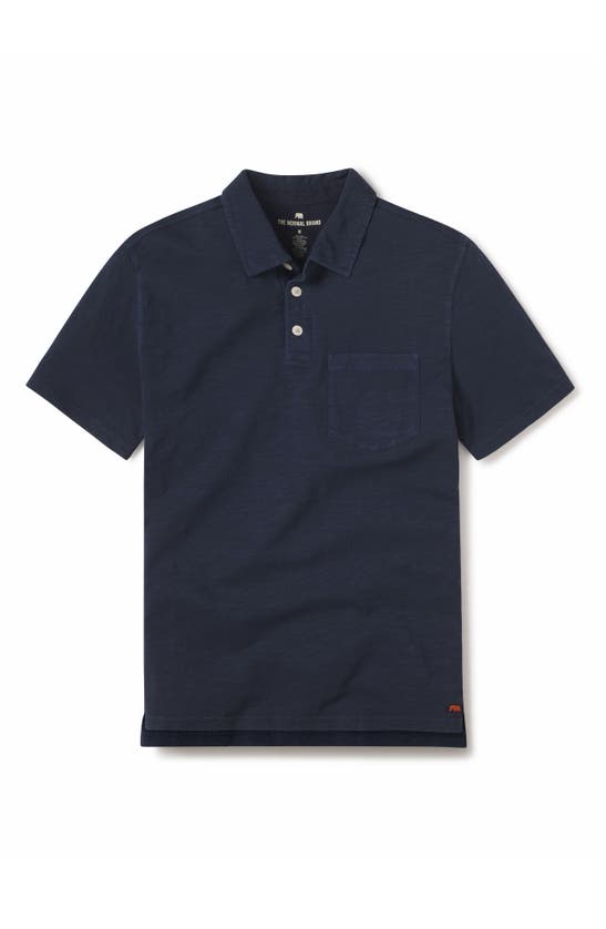The Normal Brand Slub Pocket Polo In Navy