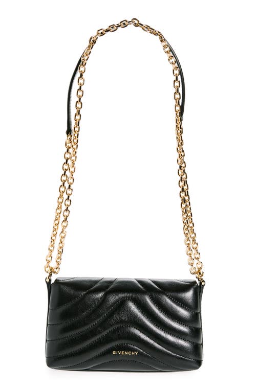 Shop Givenchy 4g Liquid Logo Quilted Calfskin Wallet On A Chain In Black