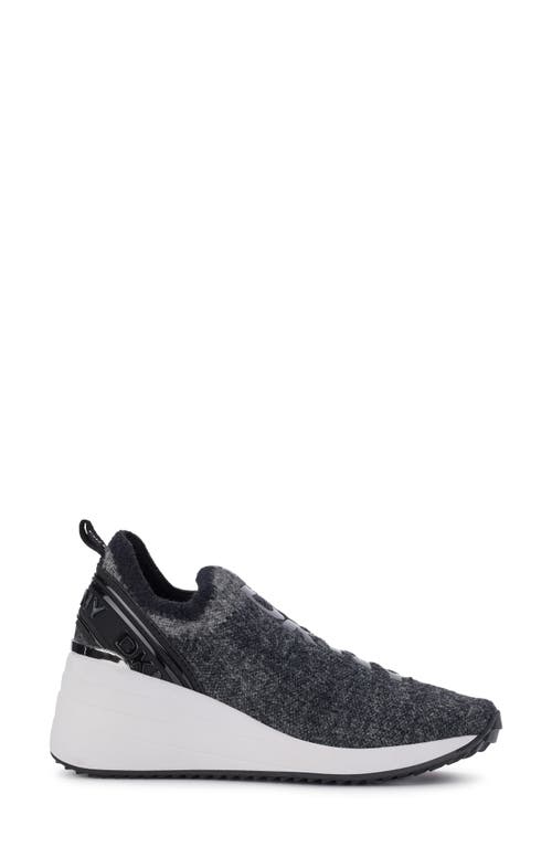 Shop Dkny Keeva Wedge Sneaker In Bcg - Black/light Grey