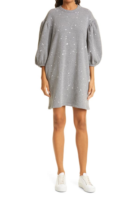 CLARE V DROP SHOULDER COTTON SWEATSHIRT DRESS